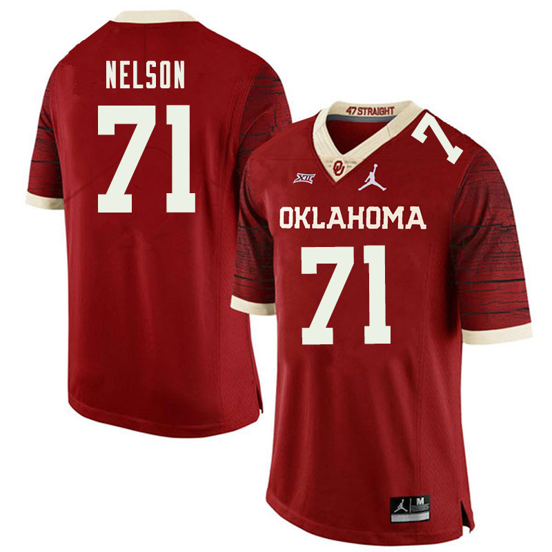 Jordan Brand Men #71 Noah Nelson Oklahoma Sooners College Football Jerseys Sale-Retro